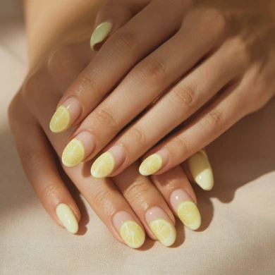 lemon nail art designs