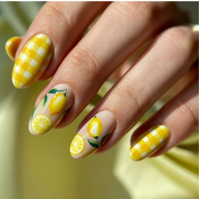 lemon nail art designs for summers