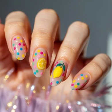 confetti lemon nails