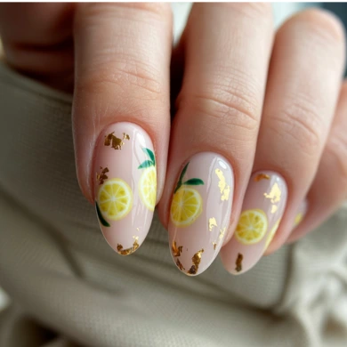 cute lemon nail art designs