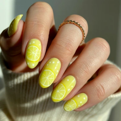 simple lemon nail art designs