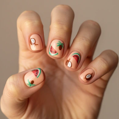 cute summer tropical nails