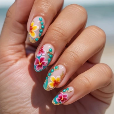 Tropical island nails