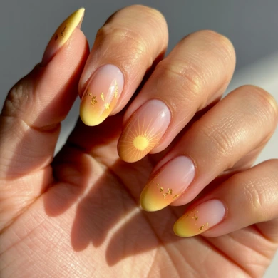 Sun inspired summer nail art designs