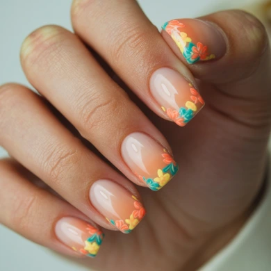 Floral tropical nail ideas