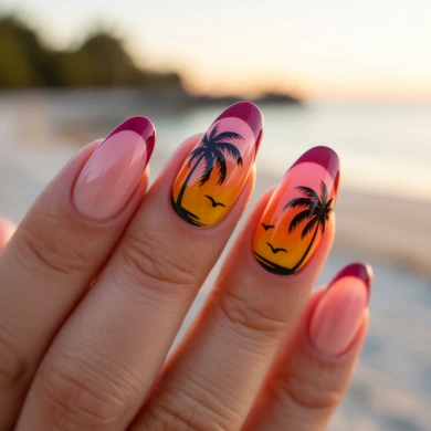 Sunset Nail art designs