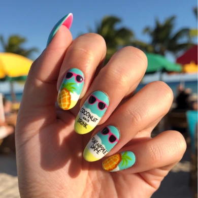 funny beach nails