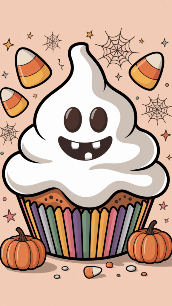 Halloween cupcake wallpaper