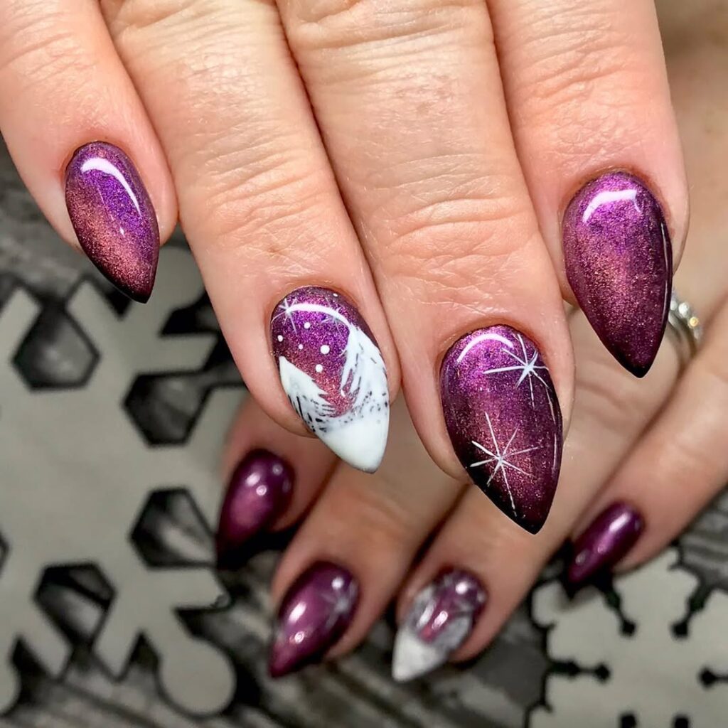 Purple winter nails