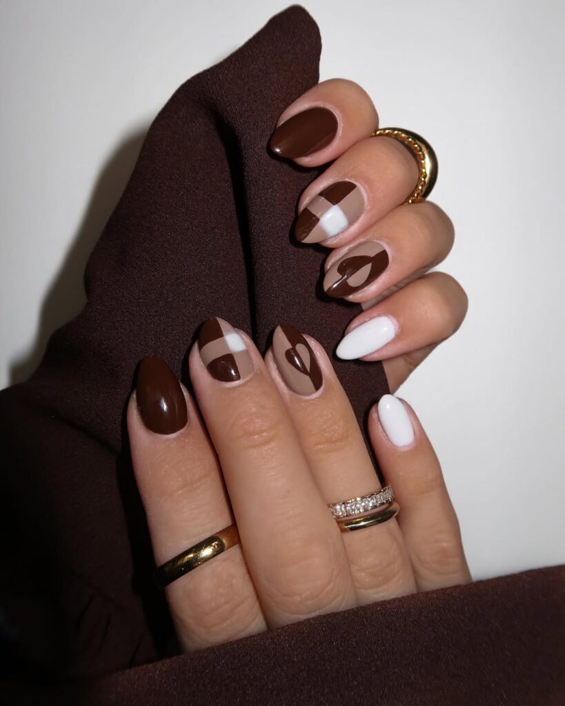 cozy brown nails