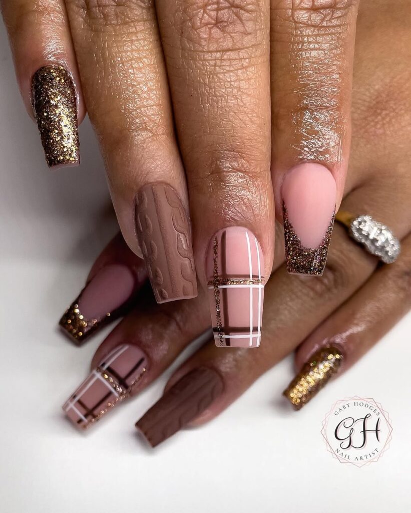 fancy brown nails.