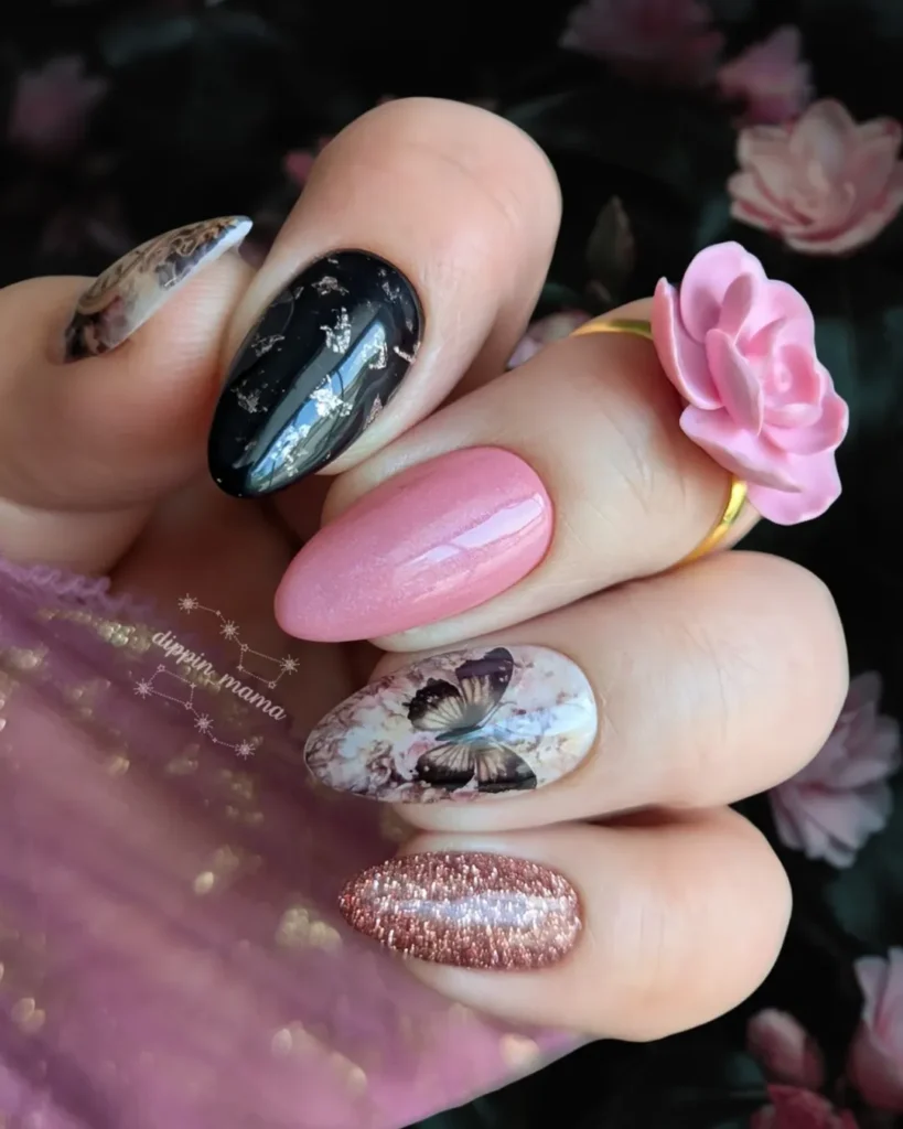 Butterfly Victorian nails