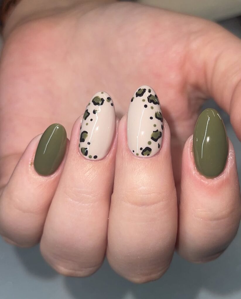 Cheetah print nails.