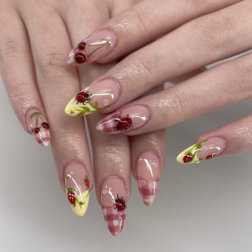 cherry nails,