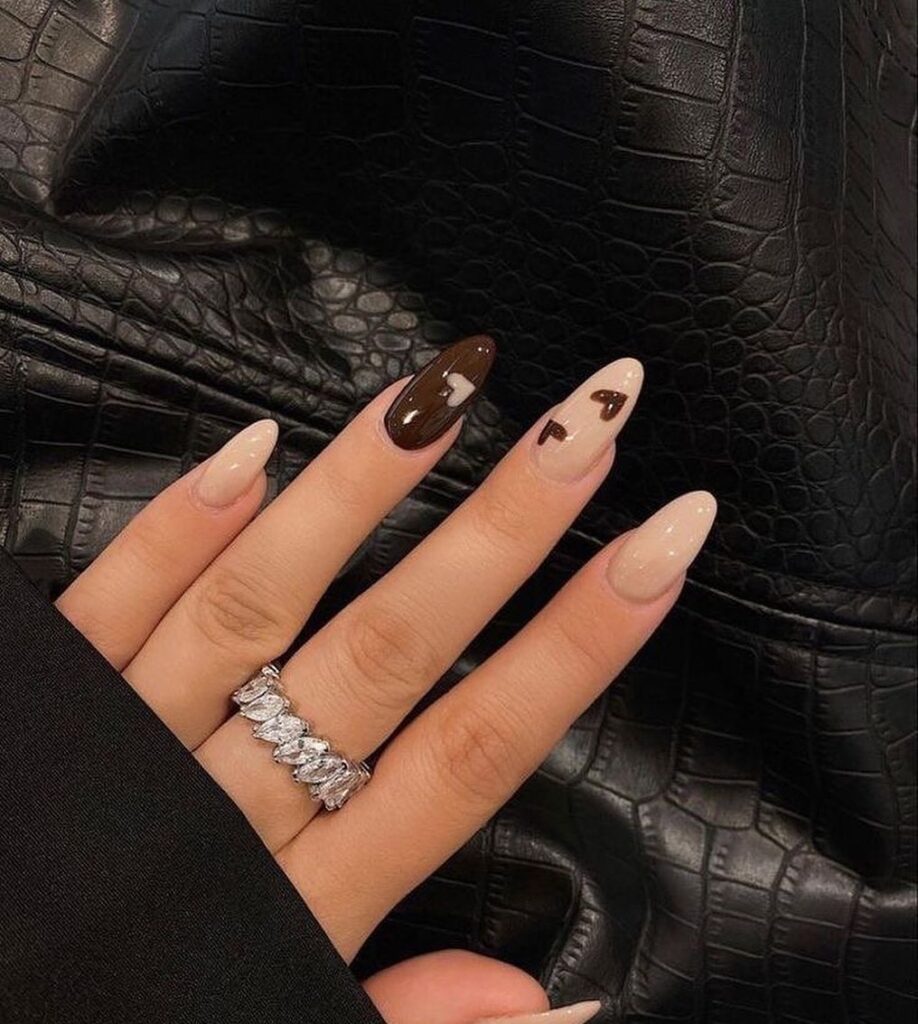 Easy brown nails.