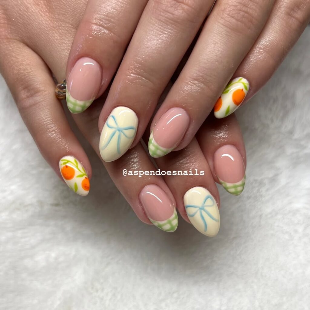 easy cottage core nails