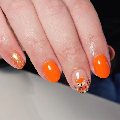 orange fall nails
