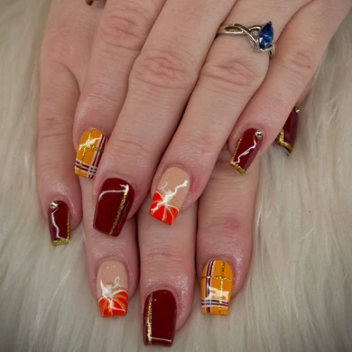 festive fall nails