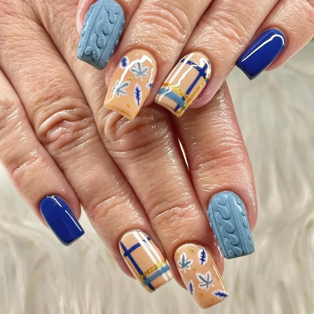 cozy fall nails