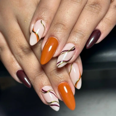 swirl fall nails