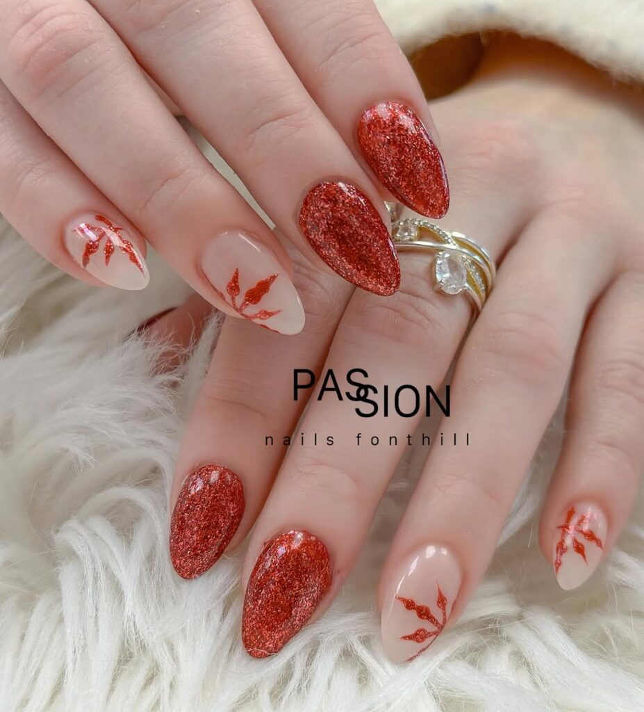 orange winter nails