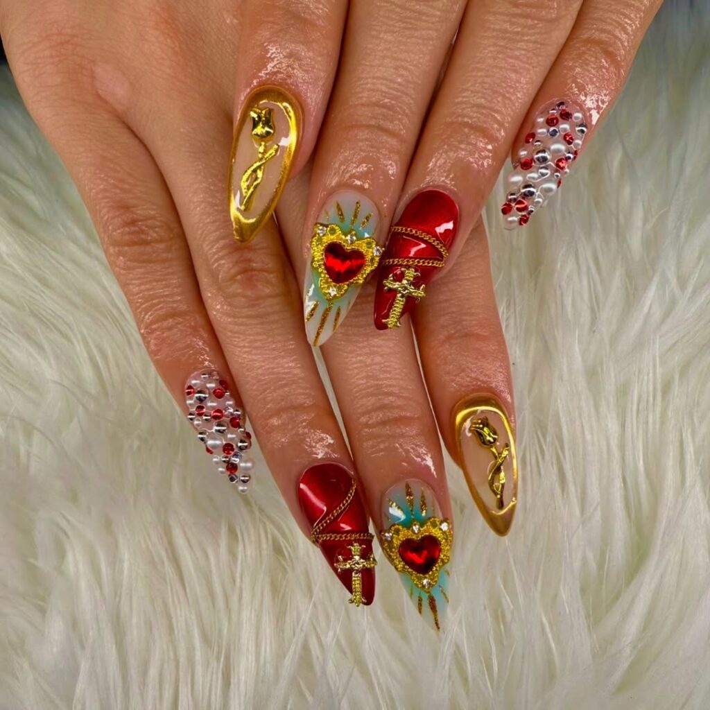 Red Victorian Nails.