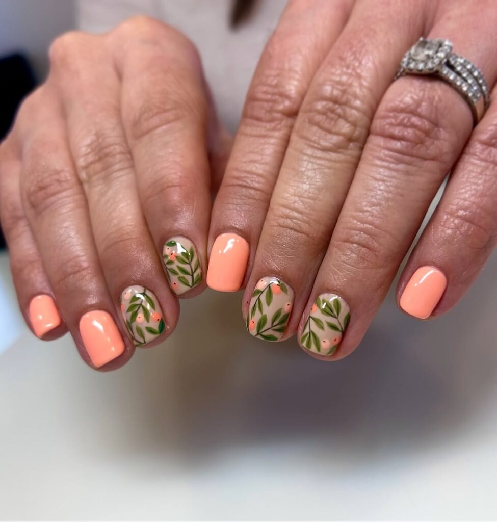 spring cottage core nails