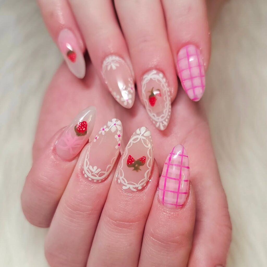 Strawberry nails.