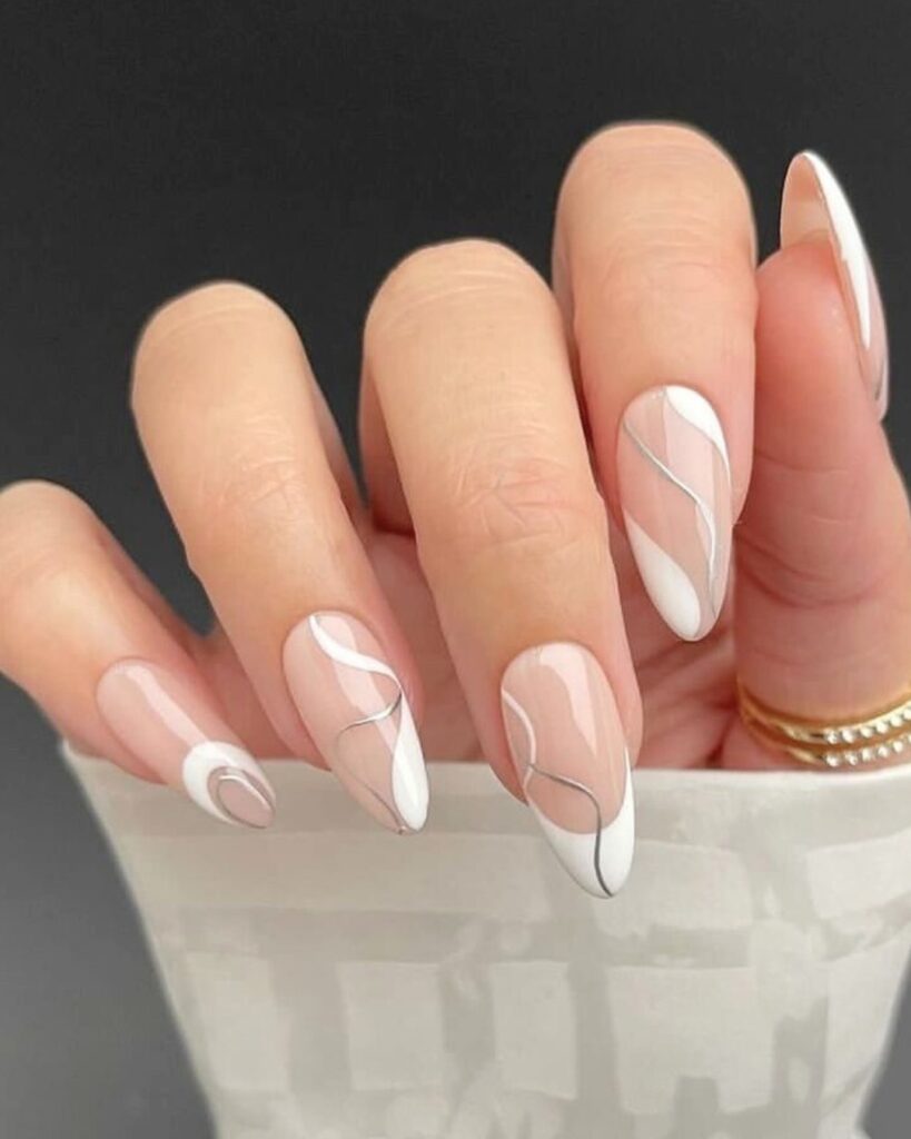 white nails simple.