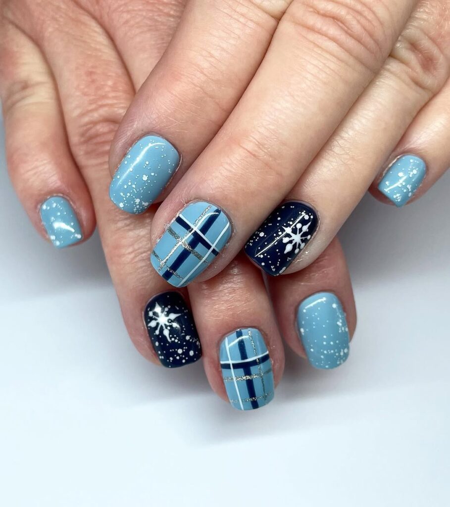 blue winter nails.