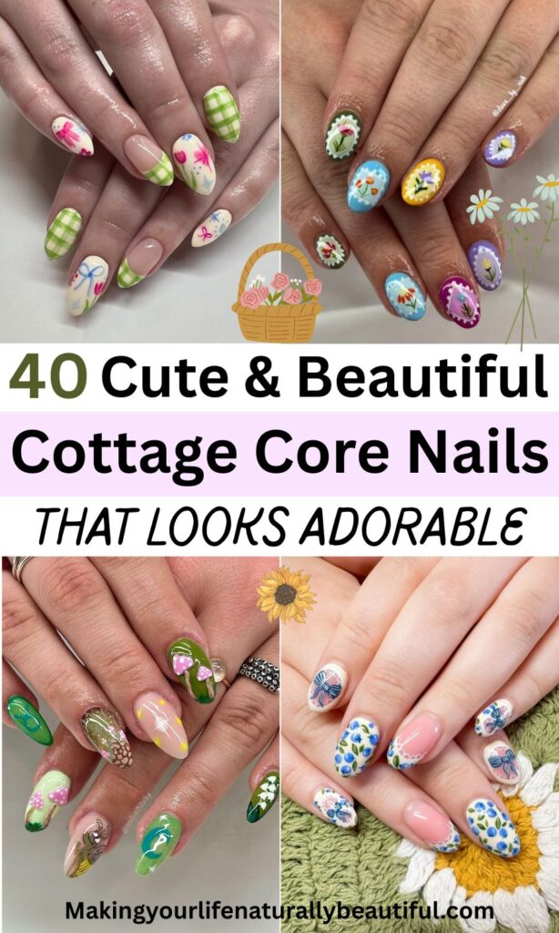 cottage core nail designs.