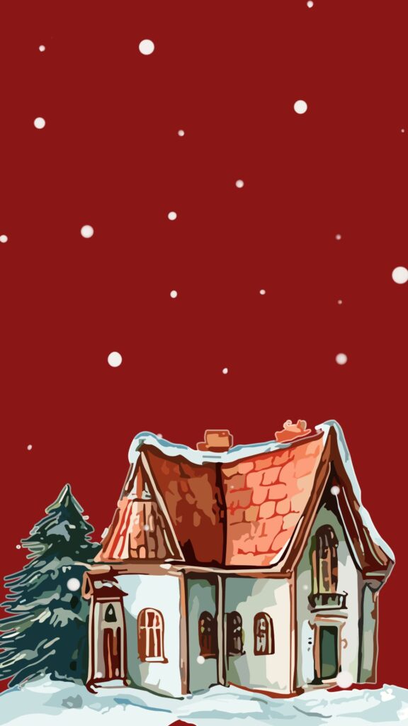 winter cottage wallpaper.