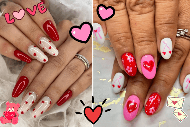 Valentine nails