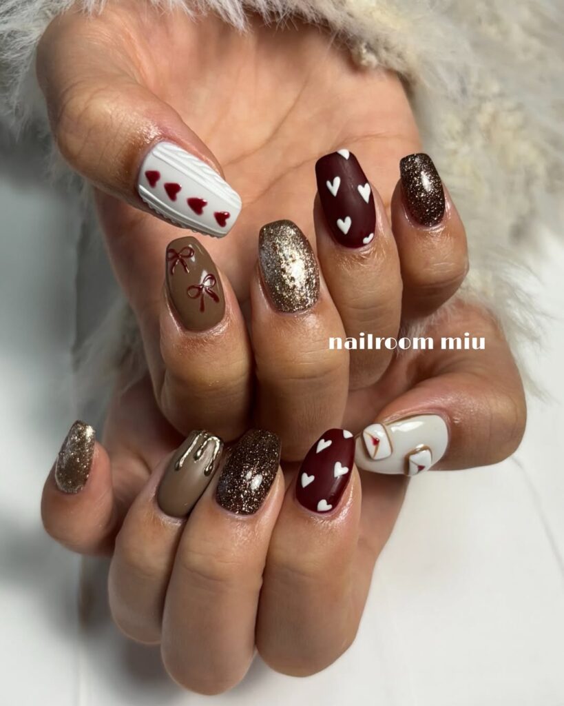love letter valentine nails