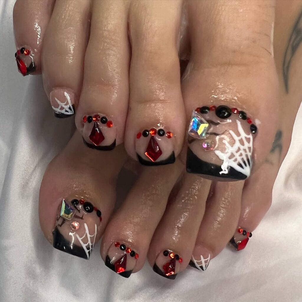 Halloween toe nails.