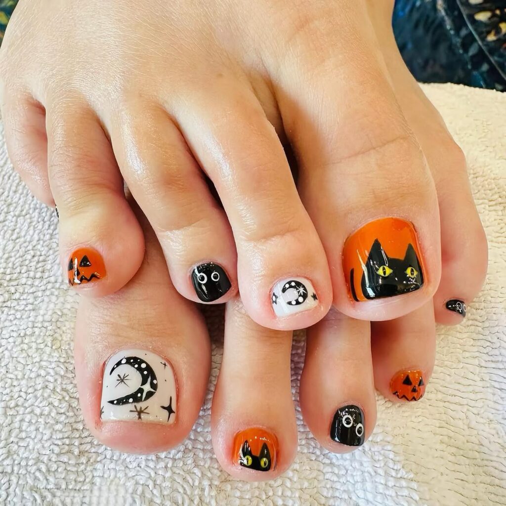 Spooky Halloween pedicure