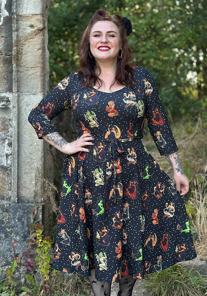 Witch printed Halloween dress