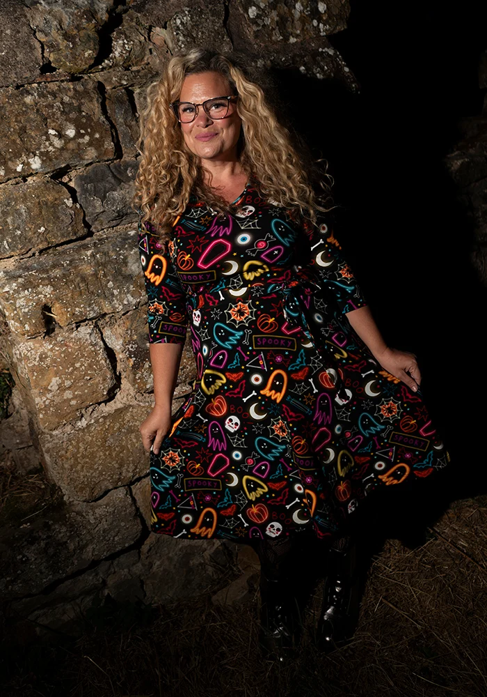 Neon print Halloween dress